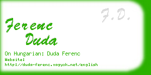 ferenc duda business card